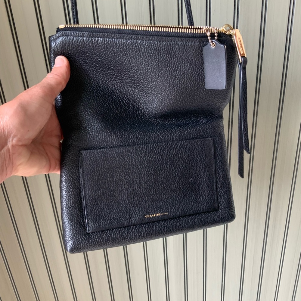 Coach leather fold over crossbody purse